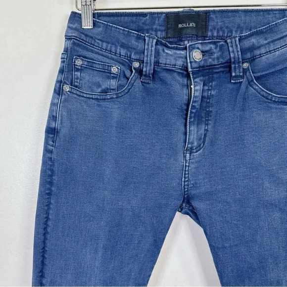 Rollas' Rollies Slim Rolled Dark Wash Blue Skinny Jeans - Picture 4 of 16